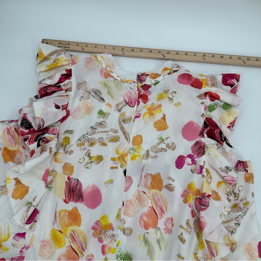 Fairhope Blouse Women’s XXL Pink Floral Ruffle Sleeve Braid Spring Top Feminine - Picture 14 of 15